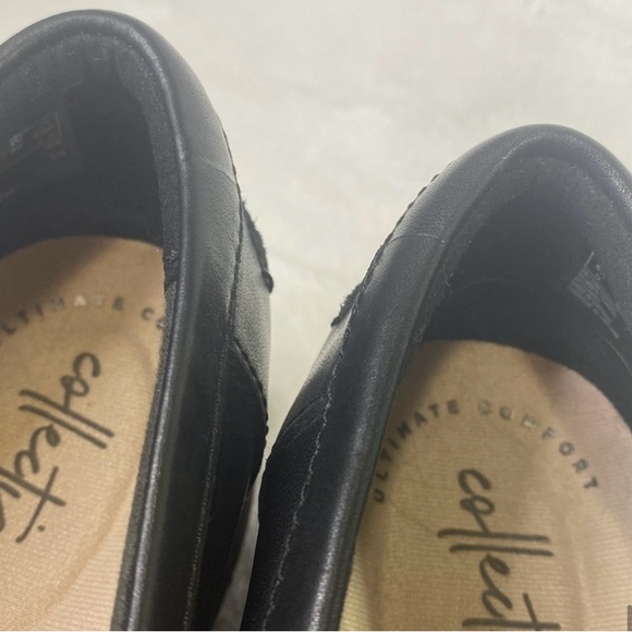 Clarks Black Tweed Sharon Gracie Platform Loafers Women US 8 M Cushioned Comfort - Picture 11 of 16